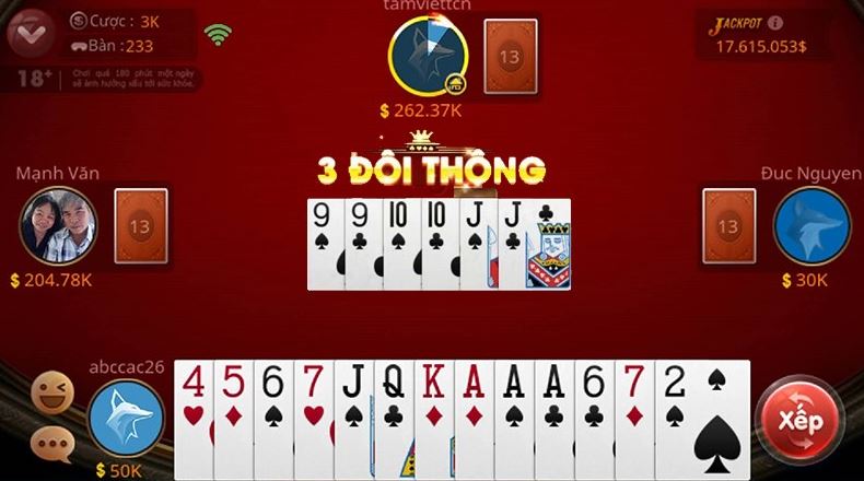 Tìm hiểu 3 đôi thông trong game Tiến Lên Miền Nam
